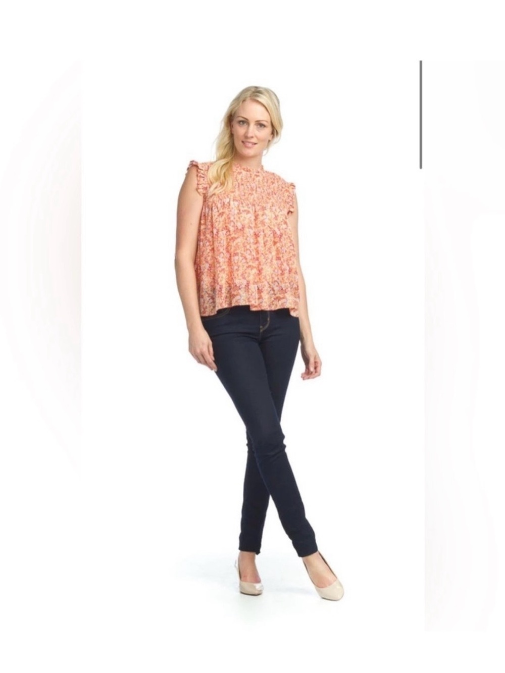 Papillon Ditsy Floral Blouse with Ruffle Sleeves - Picture 2 of 8